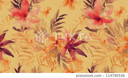 復古風格植物圖案背景 114790586