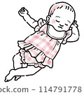Simple watercolor illustration of a baby taking a nap 114791778