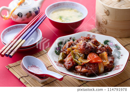 Sweet and sour pork (Subuta) Chinese food Sweet and sour pork (Subuta) Chinese food 114791978