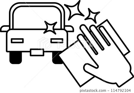 Simple icon material based on the image of a hand-washing car wash Simple icon material based on the image of a hand-washing car wash 114792104