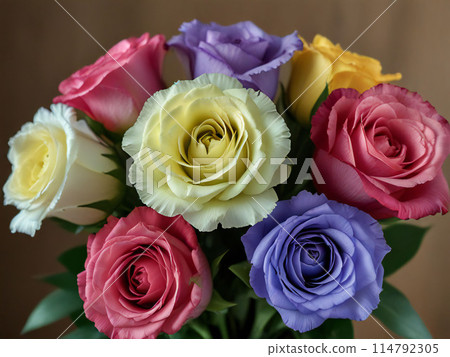 Unrealistic colorful bouquet 114792305