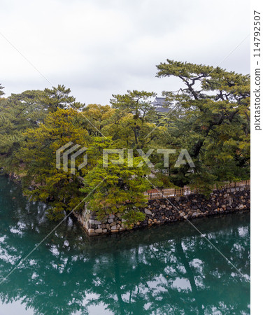 高松市玉藻公園的雨景 高松市玉藻公園的雨景 114792507
