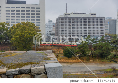 Rainy scenery at Tamamo Park in Takamatsu City Rainy scenery at Tamamo Park in Takamatsu City 114792515