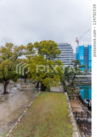 高松市玉藻公園的雨景 114792519