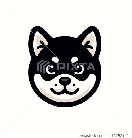 黑色柴犬小狗臉 114792595