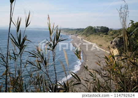 View of the sandy beach from Sebira Nature Park View of the sandy beach from Sebira Nature Park 114792624