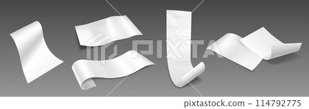 Paper bill or shop payment receipt isolated mockup Paper bill or shop payment receipt isolated mockup 114792775