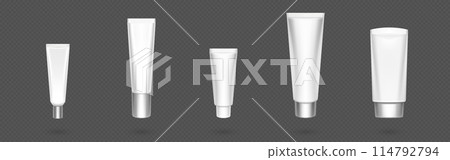 3D set of cosmetic cream tubes 3D set of cosmetic cream tubes 114792794