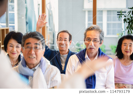 Seniors participating in the information session Seniors participating in the information session 114793179