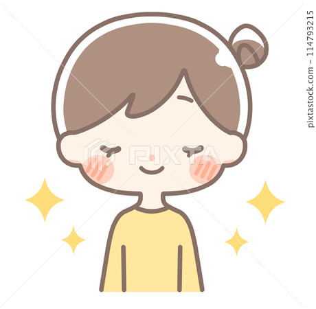 上半身 | 閃閃發光的女插畫 | 髮髻 114793215
