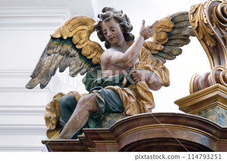 Angel on the altar in the church of Saint Leonard of Noblac in Kotari, Croatia 114793251