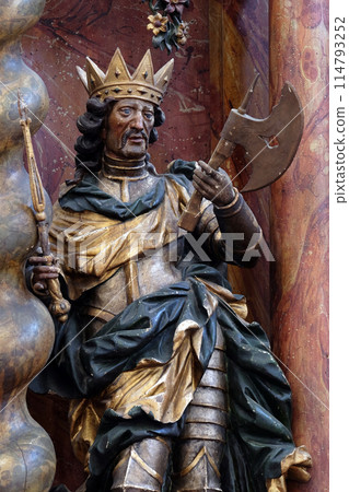 Saint Ladislaus of Hungary, main altar in the church of Saint Leonard of Noblac in Kotari, Croatia 114793252