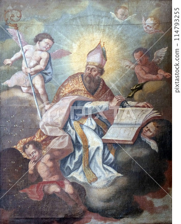 Saint Gregory altarpiece in the church of Saint Leonard of Noblac in Kotari, Croatia 114793255