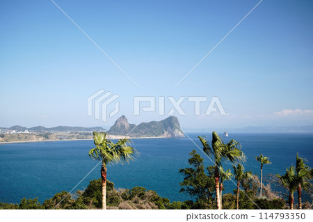 The distinctive bamboo mountains of Ibusuki 114793350