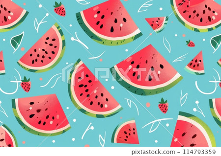 受夏天啟發的西瓜圖案（壁紙/包裝紙） 114793359