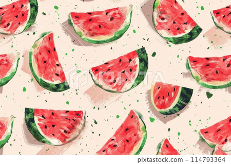 受夏天啟發的西瓜圖案（壁紙/包裝紙） 114793364