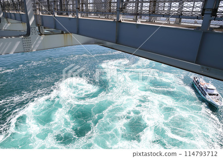 The Wonder Naruto sightseeing boat seen from the maintenance passage of the Onaruto Bridge 114793712