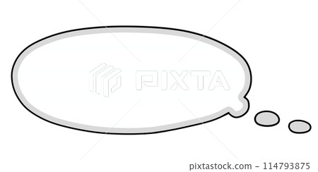 Loose and simple horizontal speech bubble - Thinking - Solid color 114793875