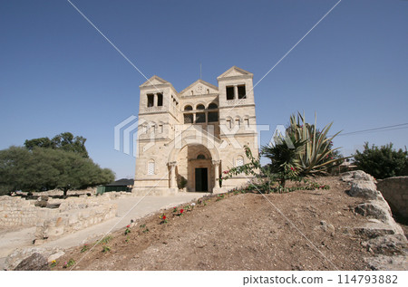 Franciscans monastery (Basilica of the Transfiguration) at the mount Tabor (Har Tavor), Israel 114793882