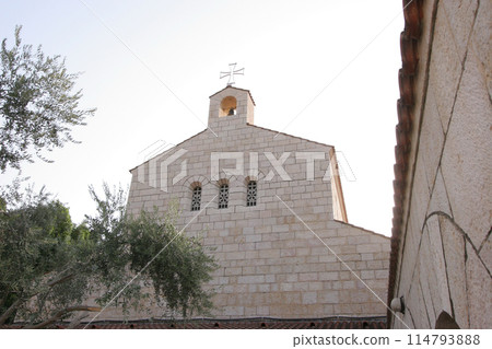 Church of the Multiplication of Loaves and Fishes, Sea of Galilee, Tabgha, Israel 114793888