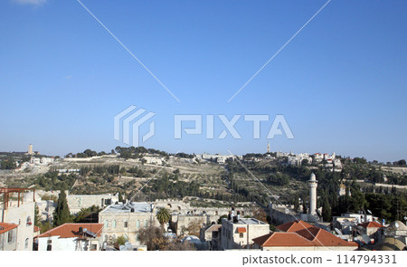 Panorama of mount of olives in Jerusalem, Israel Panorama of mount of olives in Jerusalem, Israel 114794331