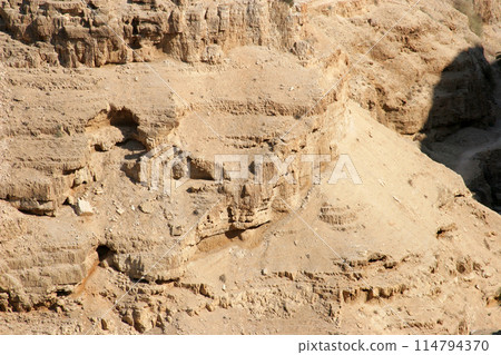 Picturesque mountain landscape of the Judea desert, view from Masada, Israel 114794370