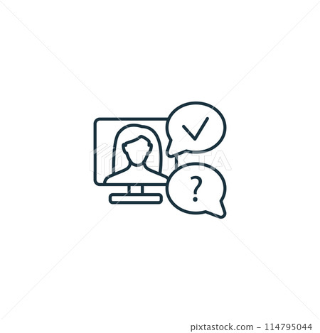 Online Therapy icon. Monochrome simple Virtual Assistant icon for templates, web design and infographics Online Therapy icon. Monochrome simple Virtual Assistant icon for templates, web design and infographics 114795044