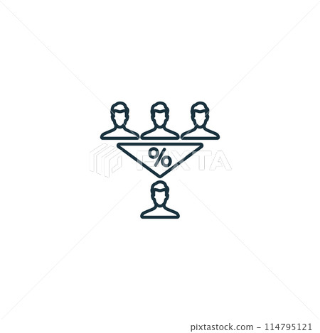 Conversion Rate icon. Monochrome simple User Behavior icon for templates, web design and infographics Conversion Rate icon. Monochrome simple User Behavior icon for templates, web design and infographics 114795121