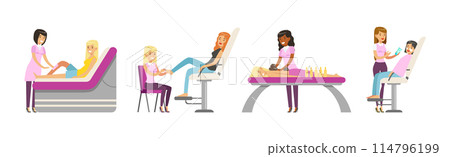 People Character at Beauty Salon Scenes Vector Set People Character at Beauty Salon Scenes Vector Set 114796199