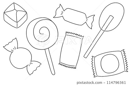Loose and simple variety candy set - Line drawing Loose and simple variety candy set - Line drawing 114796361