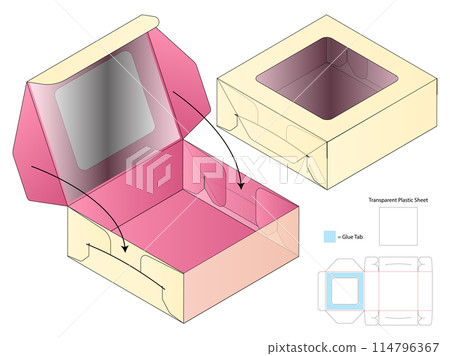 Box packaging die cut template design. 3d mock-up 114796367