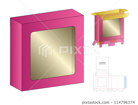 Box packaging die cut template design. 3d mock-up Box packaging die cut template design. 3d mock-up 114796374