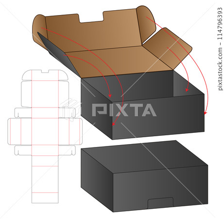 Box packaging die cut template design. 3d mock-up 114796393