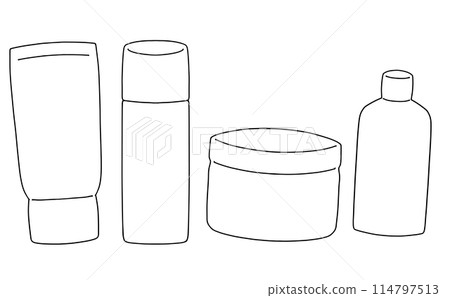 Loose and simple cosmetics (no text) line drawing 114797513