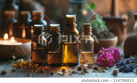 essential oils and medical flowers herbs essential oils and medical flowers herbs 114798813