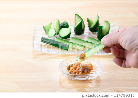 Morokyu (Cucumber and Kinzanji Miso) Morokyu (Cucumber and Kinzanji Miso) 114799315