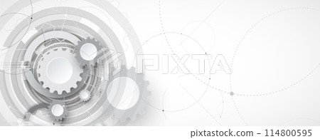 Abstract Artificial intelligence. Cloud computing. Machine learning. Technology web background. Virtual concept futuristic background. Vector art. 114800595