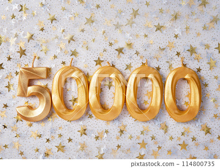 50000 followers card. Template for social networks, blogs. Festive Background Social media celebration banner. 50k online community fans. 50 fifty thousand subscriber 114800735