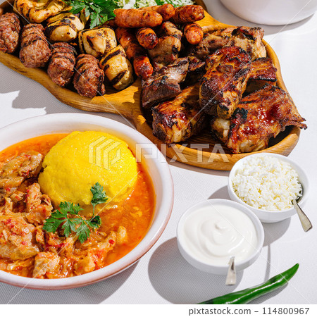 Traditional eastern european feast spread Traditional eastern european feast spread 114800967