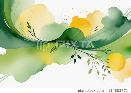 Watercolor wedding invitation template. Abstract art background vector. 114803771