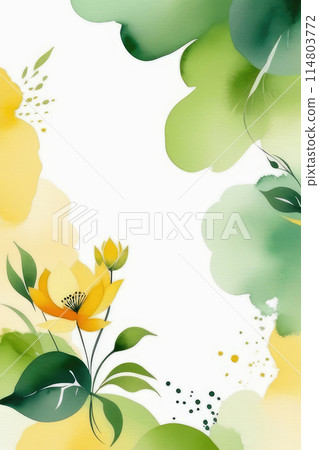 Watercolor wedding invitation template for cover, invitation template, wedding card, menu design. 114803772