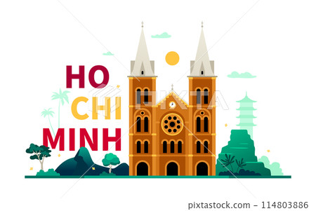 Cathedral of Our Lady - modern colored vector illustration Cathedral of Our Lady - modern colored vector illustration 114803886