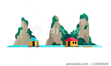 Marble mountains - modern flat design style single isolated image Marble mountains - modern flat design style single isolated image 114803889