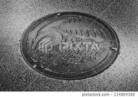 Illustration CG image Sewer pipe Ebina manhole 114804388