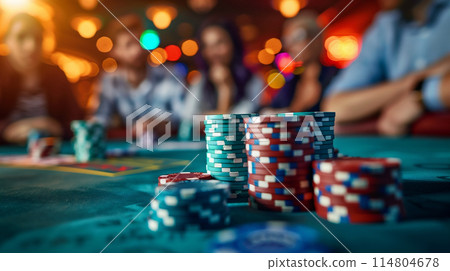 Image of betting all your chips in a casino Image of betting all your chips in a casino 114804678