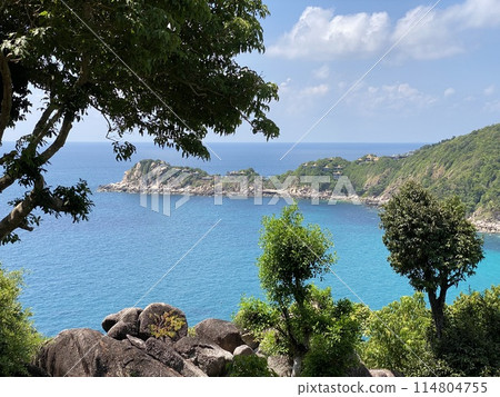 Beautiful view of the sea, island of Koh Samui, Thailand Beautiful view of the sea, island of Koh Samui, Thailand 114804755