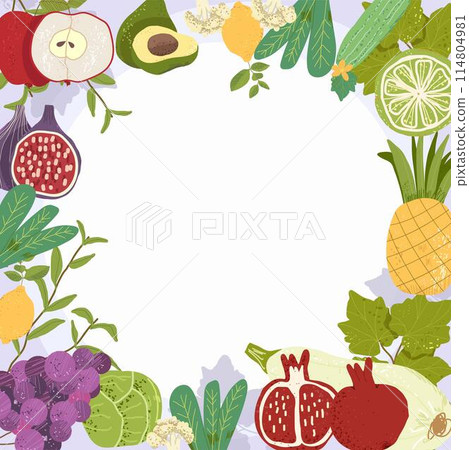 Vegetables hand drawn cartoon background template Vegetables hand drawn cartoon background template 114804981