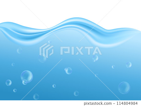 Realistic water bubblesand wave composition Realistic water bubblesand wave composition 114804984