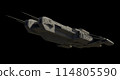 Spaceship Carrier Isolated on Black - Underside View with Shadow 114805590