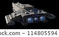 Spaceship Carrier Isolated on Black - Rear Angled View 114805594